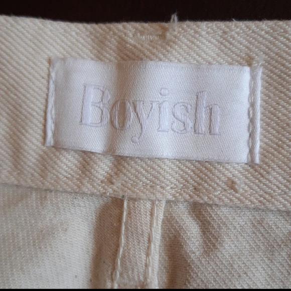 Boyish High Waist Distressed Denim Shorts in White - Picture 8 of 12